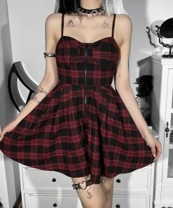 ALTERBABE Burn Your Heart Plaid Dress CLOTHING