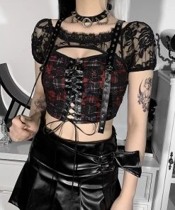 ALTERBABE Plaid Riot Crop Top