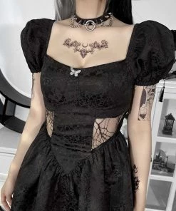 ALTERBABE Wicked Butterfly Puff Sleeve Dress NEW