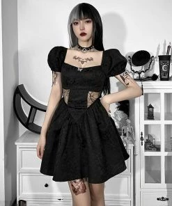 ALTERBABE Wicked Butterfly Puff Sleeve Dress NEW