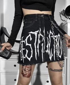 ALTERBABE Toxic Denim Mini Skirt NEW
