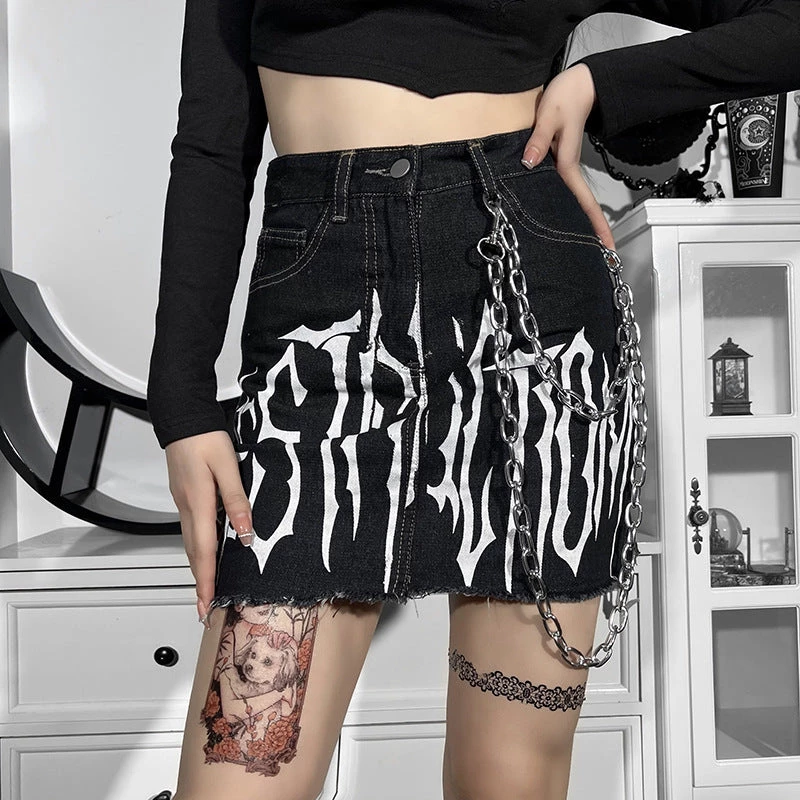 ALTERBABE Toxic Denim Mini Skirt NEW