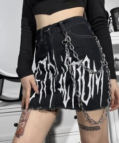 ALTERBABE Toxic Denim Mini Skirt NEW