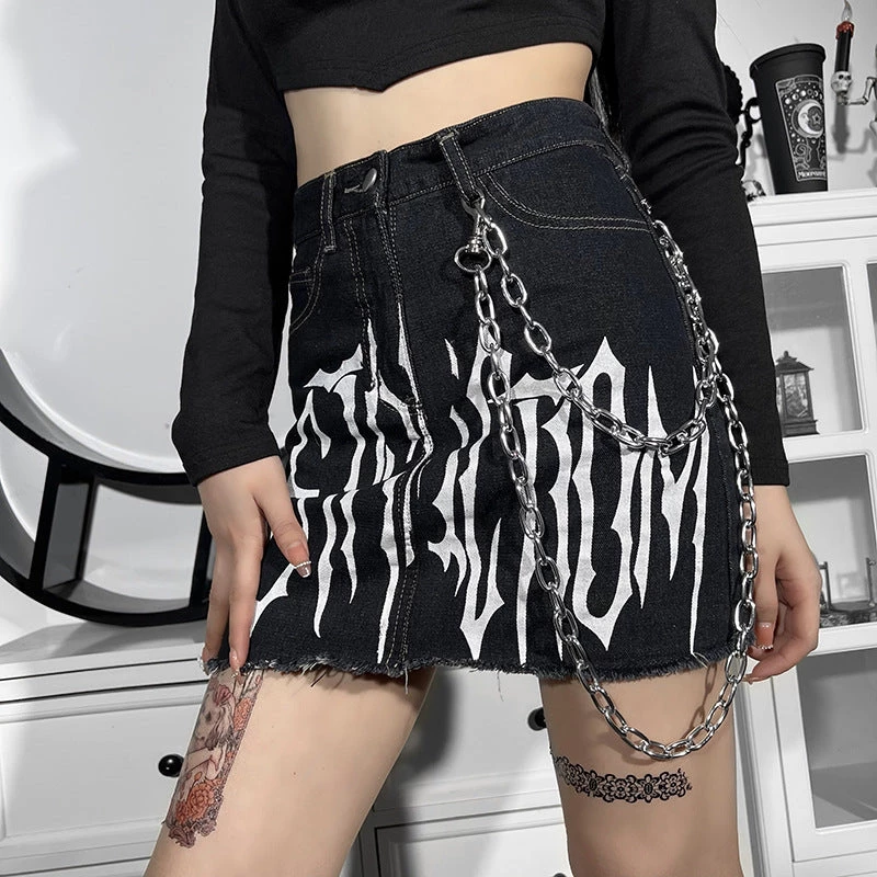 ALTERBABE Toxic Denim Mini Skirt NEW